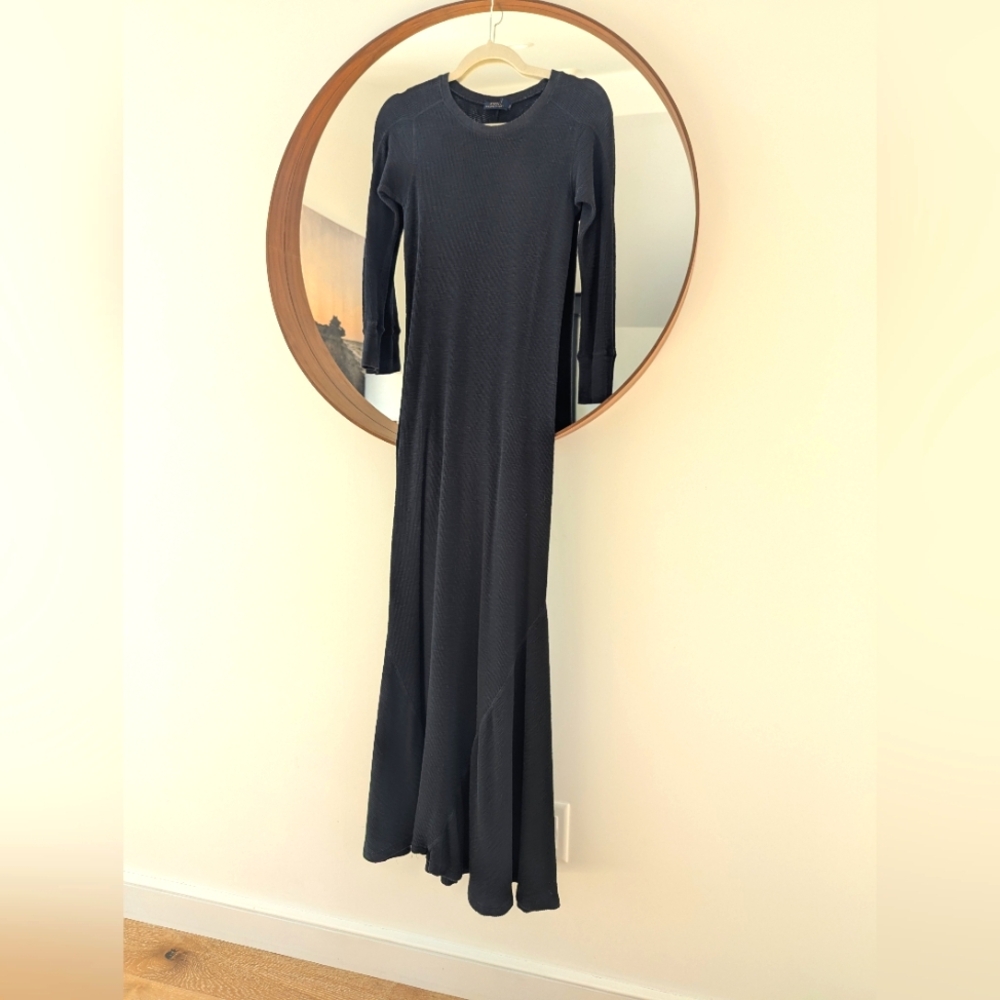 Ralph Lauren Waffle Knit Black Maxi Dress